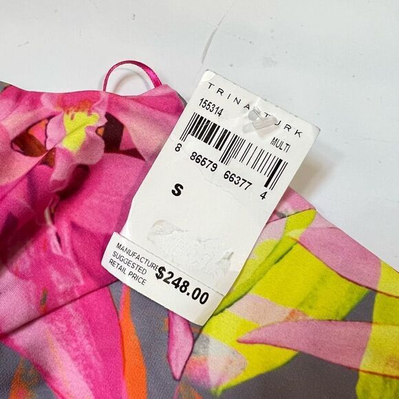 TRINA TURK NWT SZ Small Floral Sheath Silhouette Dress Felana Summer Spring Sz2 - Picture 3 of 12